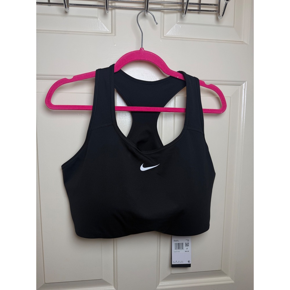 Nike Swoosh Medium Support Sports Bra Black Plus Size 2X